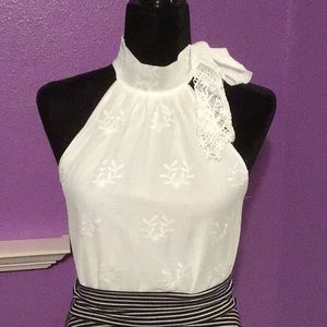 Papaya tie neck sleeveless top